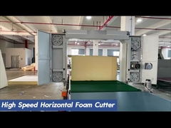 Automatic Polyurethane Foam Cutter For Sponge Sheet High Speed Horizontal Foam Cutting Machine